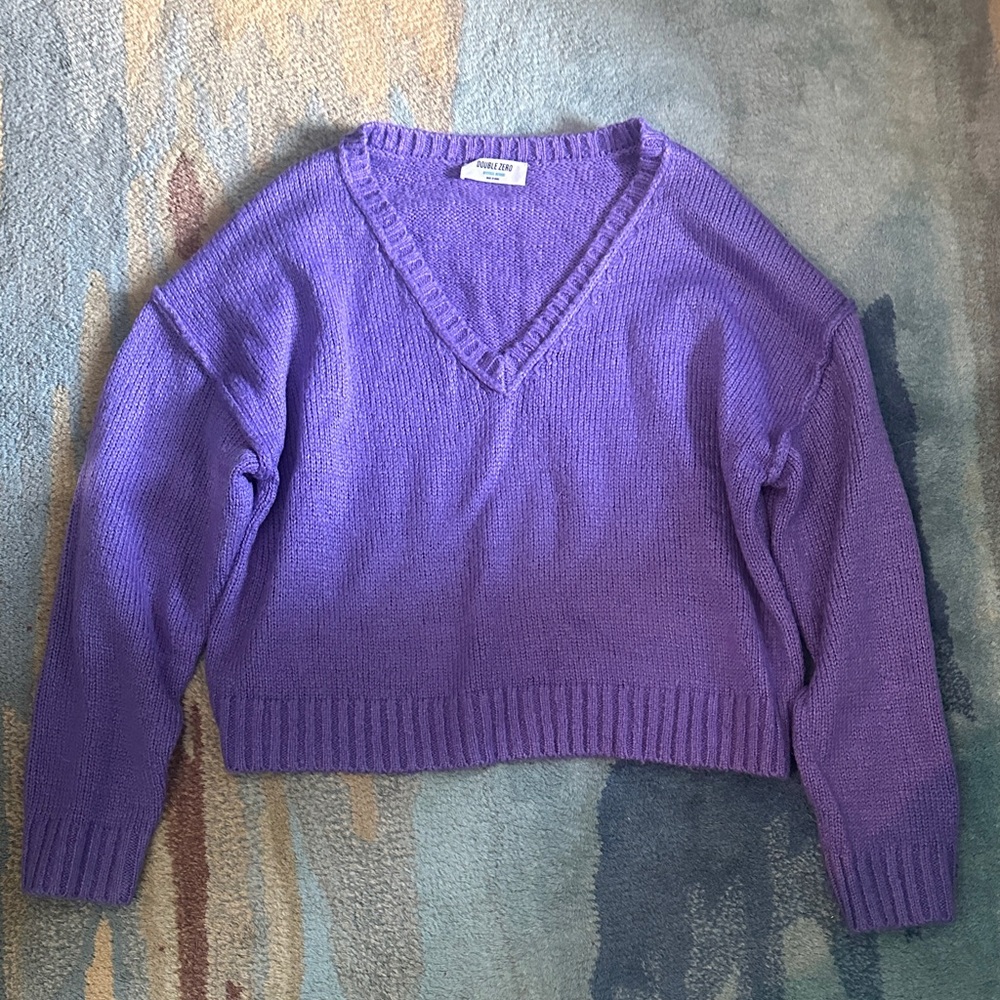 Double Zero Lavender V-Neck Sweater
